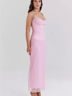 House of CB Light Pink Lace Slip Dress